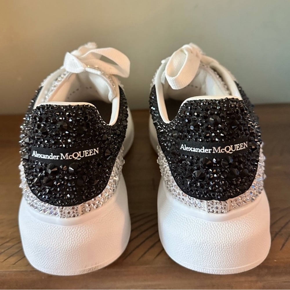 Alexander McQueen Sparkling Silver and Black Sneakers - Picture 4 of 6